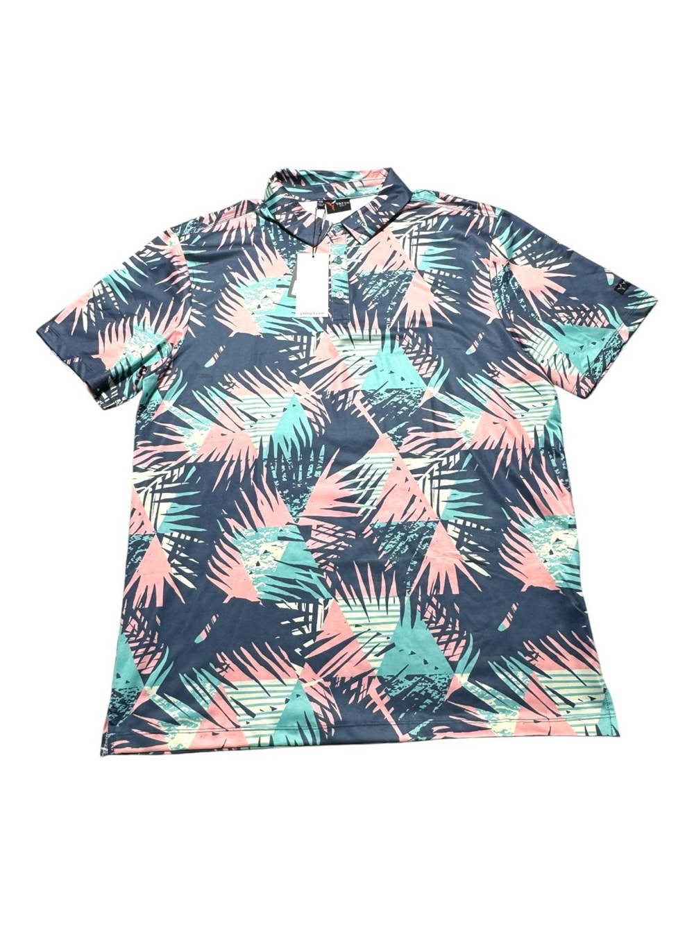 NWT Yatta Golf Men’s XXL polo shirt Pastel Jungle Performance Wicking UPF